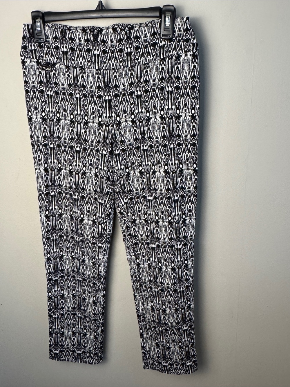 LISETTE Black and White Abstract Print Pants